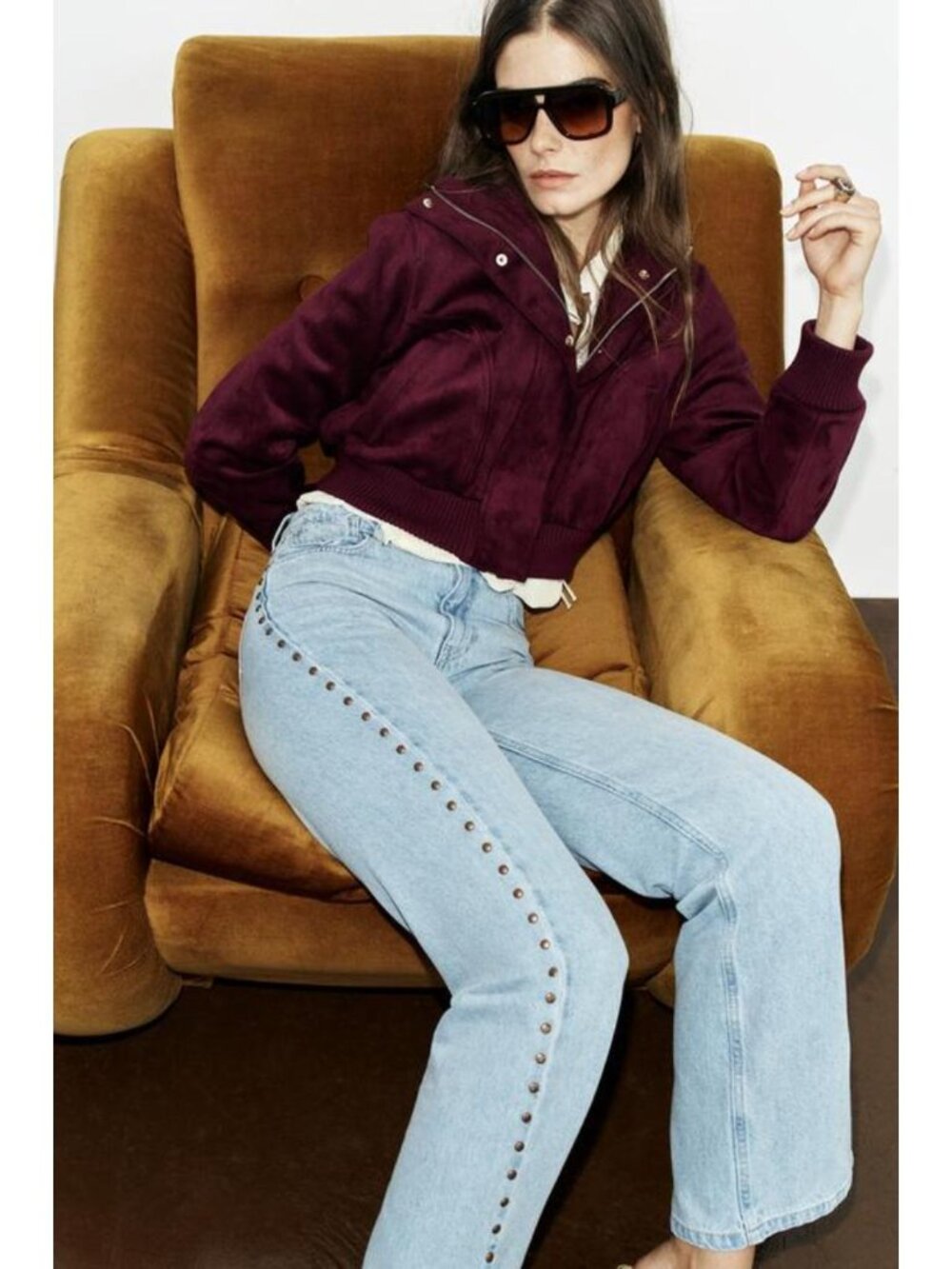 ZARA FAUX SUEDE HIGH-NECK JACKET 8372/286/610